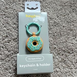 heyday Donut AirTag Keychain in Mint and Orange